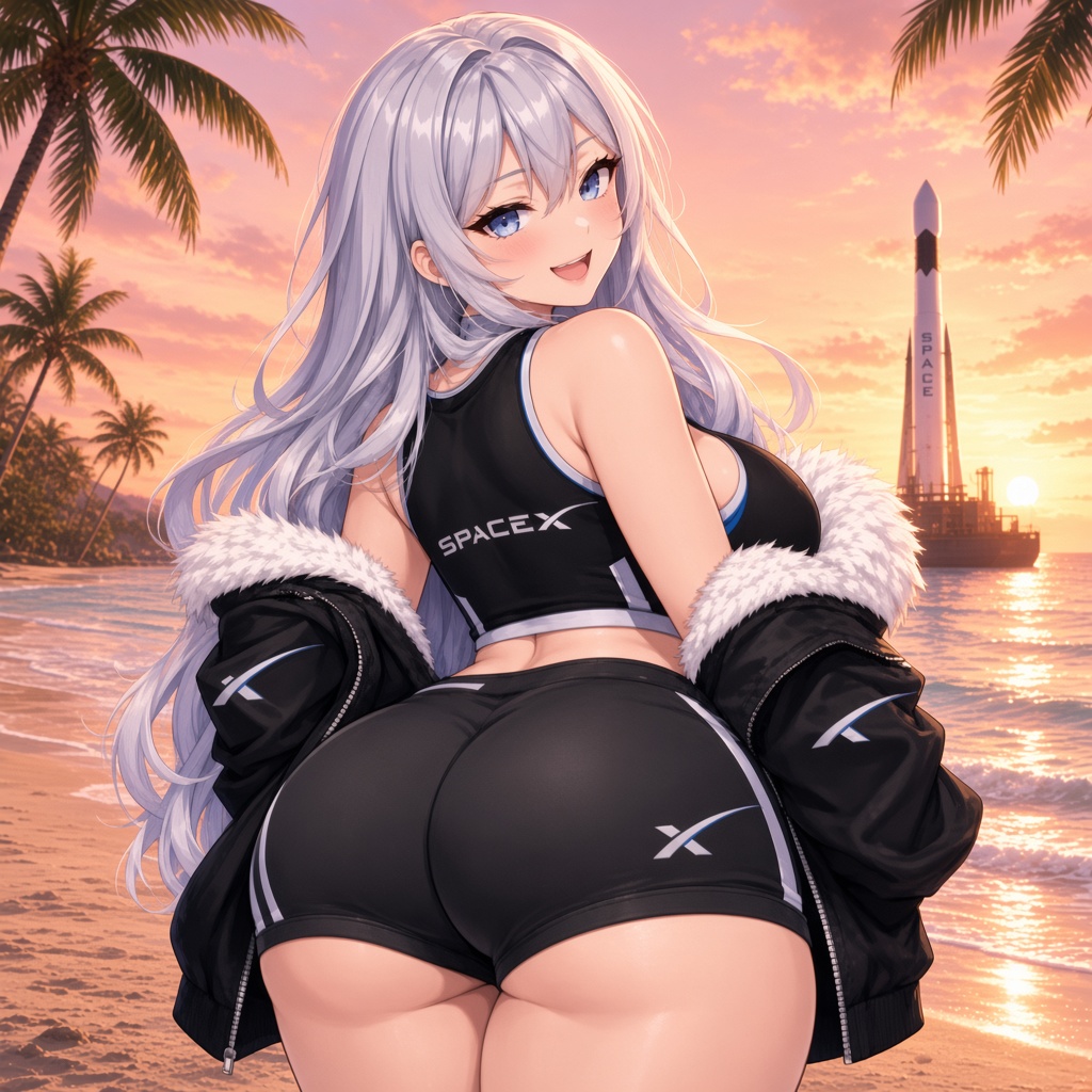 Sexy Peachy Cheeks Xposed on a peach sunset beach