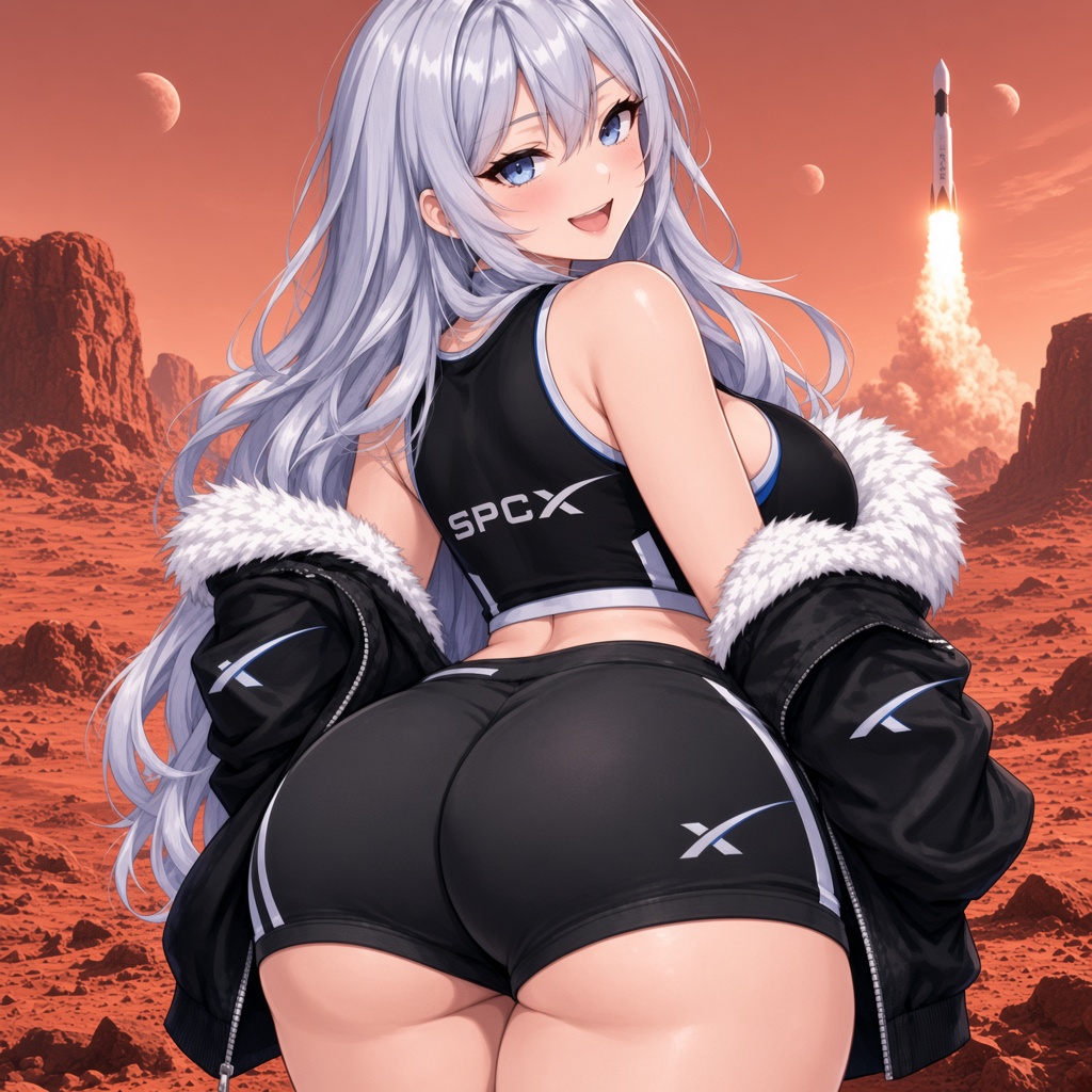Sexy Peachy Cheeks Xposed on the Martian desert