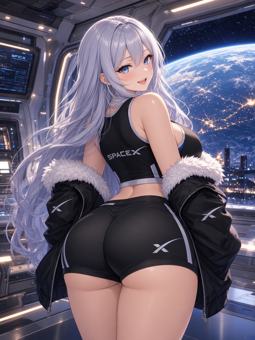 Sexy Peachy Cheeks Xposed inside a space station
